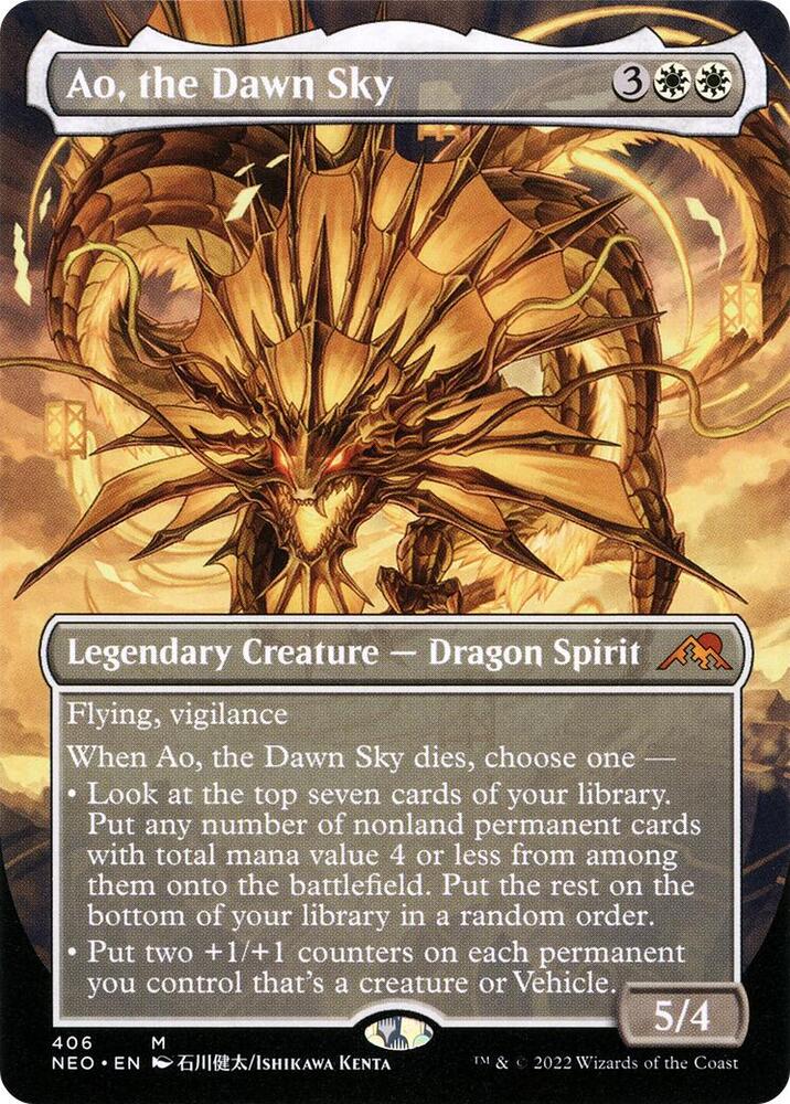 Ao, the Dawn Sky (Borderless) - Kamigawa: Neon Dynasty - 406 - Foil