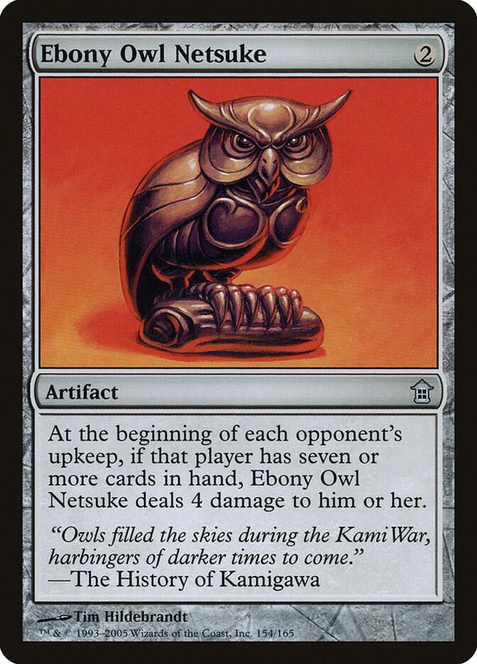 Ebony Owl Netsuke - Saviors of Kamigawa - 154 - Normal
