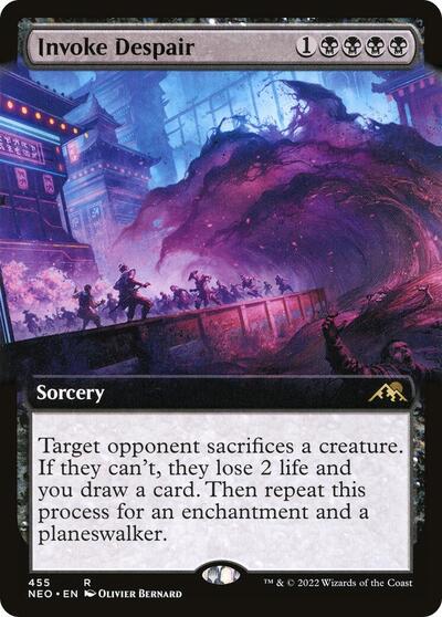 Invoke Despair (Extended Art) - Kamigawa: Neon Dynasty - 455