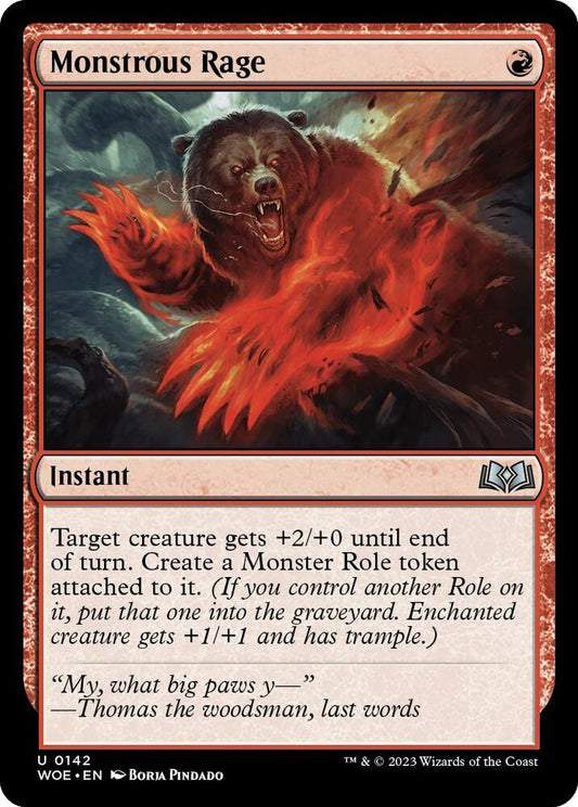 Monstrous Rage - Wilds of Eldraine - 142 - Foil